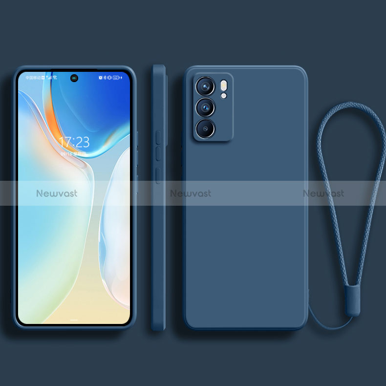 Ultra-thin Silicone Gel Soft Case 360 Degrees Cover S01 for Oppo Reno6 Pro 5G India Blue