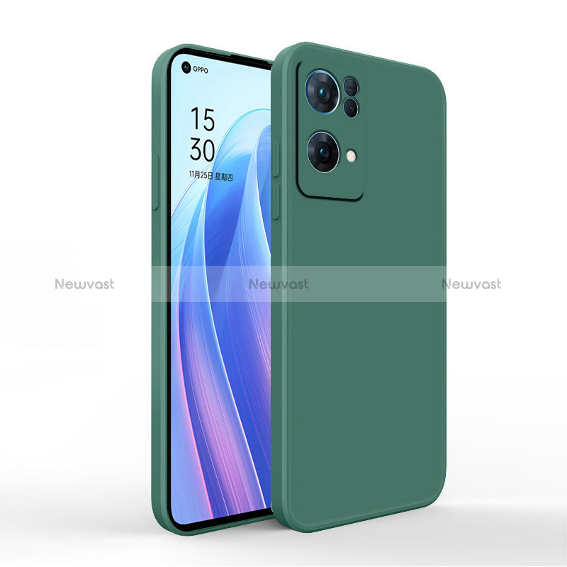 Ultra-thin Silicone Gel Soft Case 360 Degrees Cover S01 for Oppo Reno7 Pro 5G Midnight Green