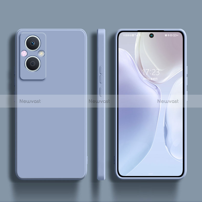 Ultra-thin Silicone Gel Soft Case 360 Degrees Cover S01 for Oppo Reno8 Lite 5G Lavender Gray
