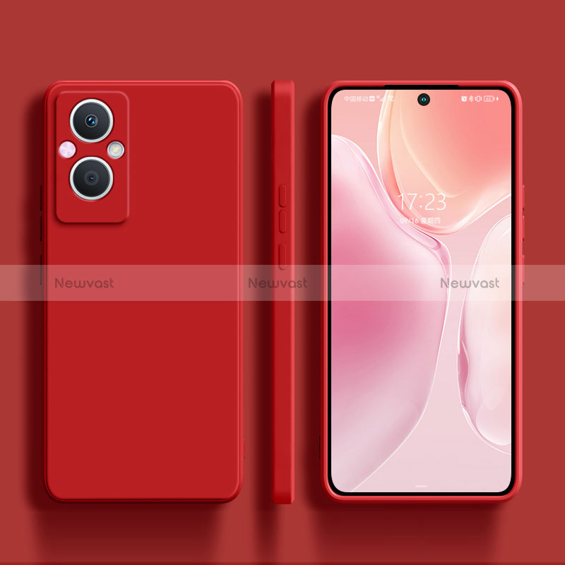 Ultra-thin Silicone Gel Soft Case 360 Degrees Cover S01 for Oppo Reno8 Lite 5G Red