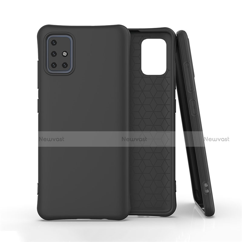 Ultra-thin Silicone Gel Soft Case 360 Degrees Cover S01 for Samsung Galaxy A51 4G Black