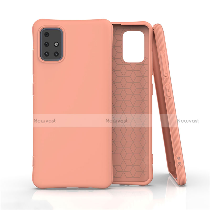 Ultra-thin Silicone Gel Soft Case 360 Degrees Cover S01 for Samsung Galaxy A51 4G Orange