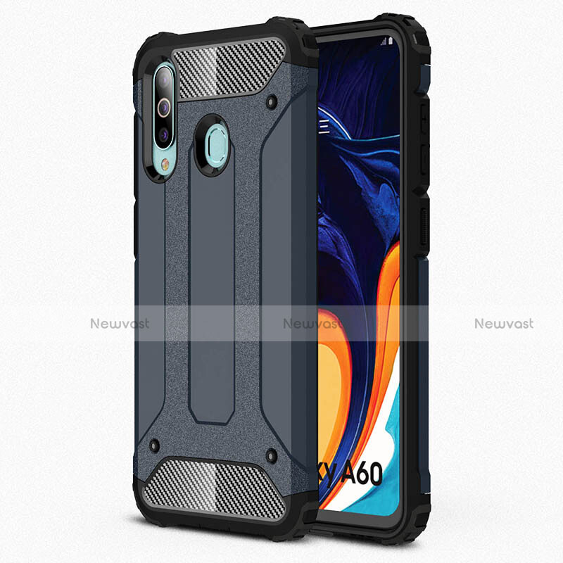 Ultra-thin Silicone Gel Soft Case 360 Degrees Cover S01 for Samsung Galaxy A60 Blue