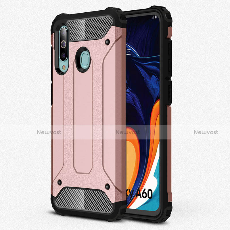 Ultra-thin Silicone Gel Soft Case 360 Degrees Cover S01 for Samsung Galaxy A60 Rose Gold