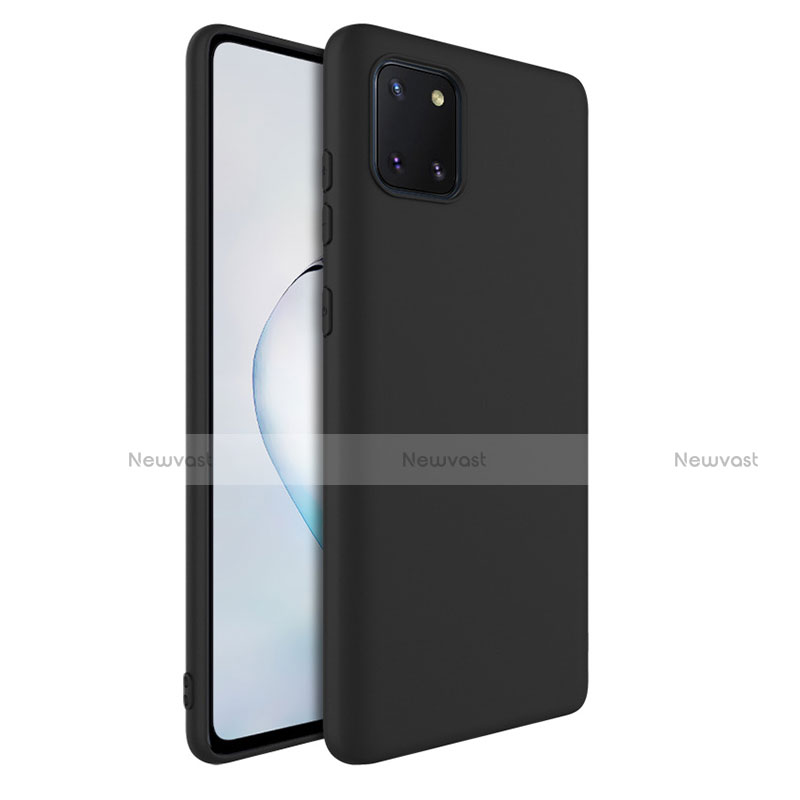 Ultra-thin Silicone Gel Soft Case 360 Degrees Cover S01 for Samsung Galaxy A81 Black