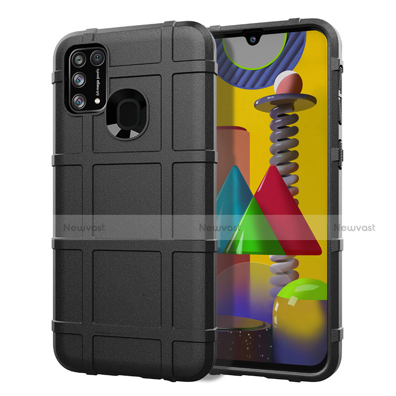 Ultra-thin Silicone Gel Soft Case 360 Degrees Cover S01 for Samsung Galaxy M21s Black