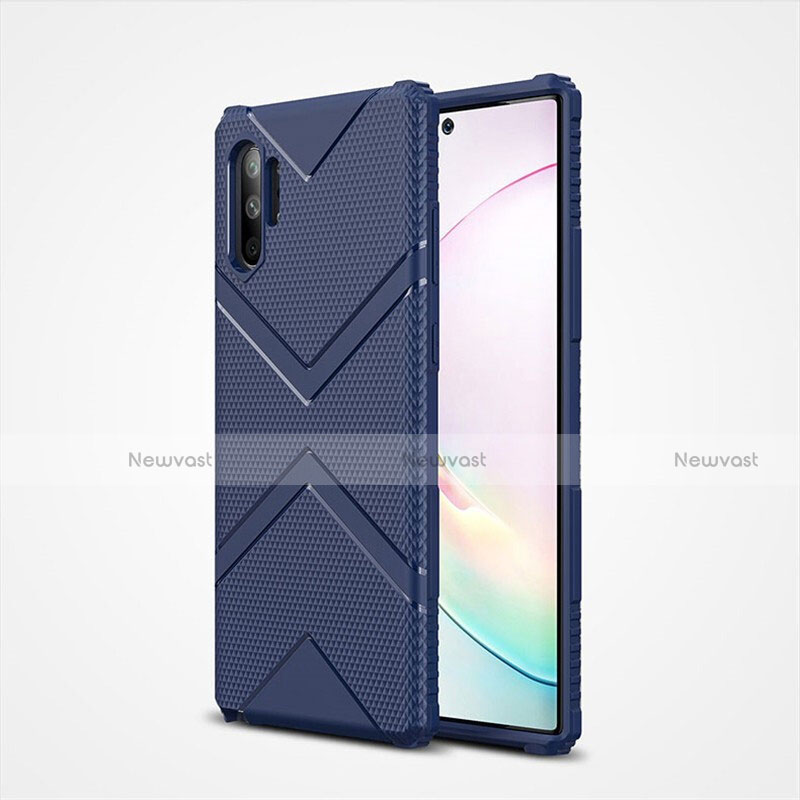 Ultra-thin Silicone Gel Soft Case 360 Degrees Cover S01 for Samsung Galaxy Note 10 Plus Blue