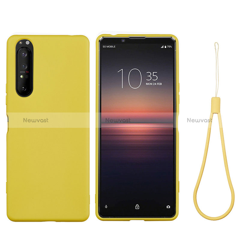 Ultra-thin Silicone Gel Soft Case 360 Degrees Cover S01 for Sony Xperia 1 II Yellow