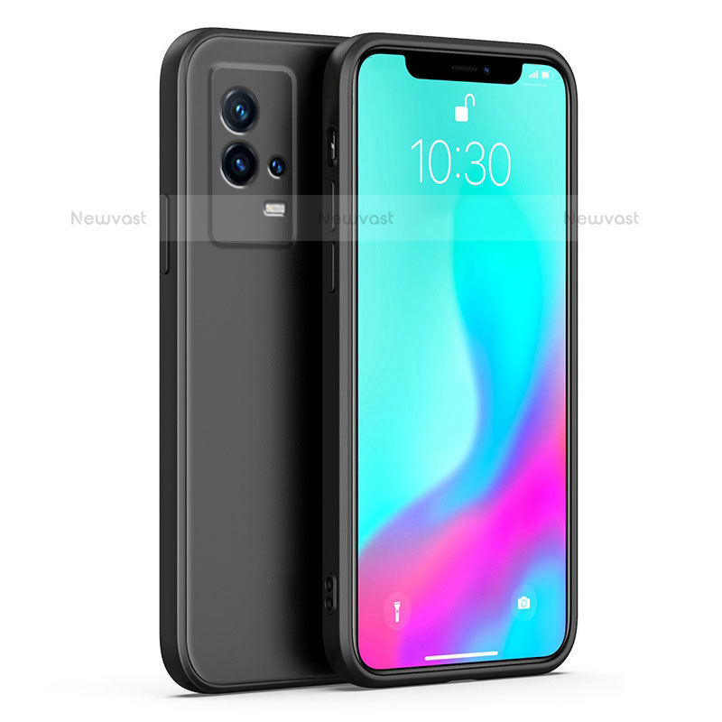 Ultra-thin Silicone Gel Soft Case 360 Degrees Cover S01 for Vivo iQOO 8 5G Black