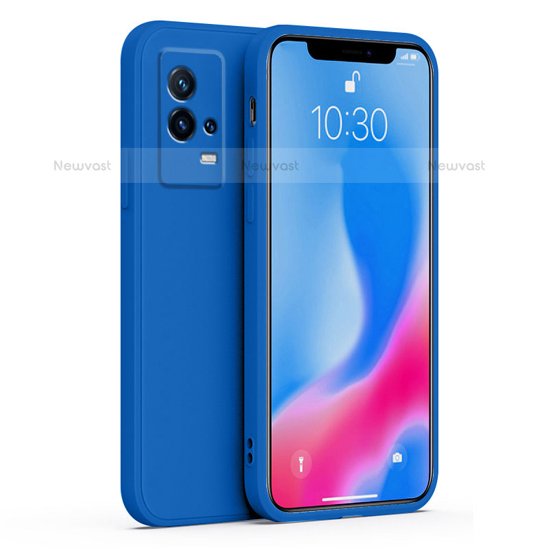 Ultra-thin Silicone Gel Soft Case 360 Degrees Cover S01 for Vivo iQOO 8 5G Blue