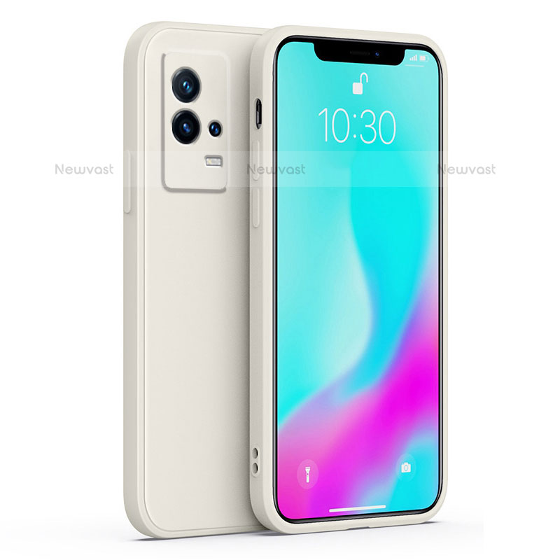 Ultra-thin Silicone Gel Soft Case 360 Degrees Cover S01 for Vivo iQOO 8 5G White