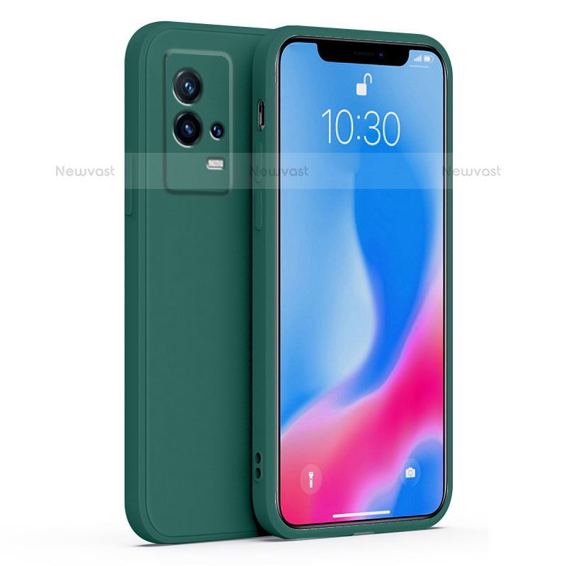 Ultra-thin Silicone Gel Soft Case 360 Degrees Cover S01 for Vivo iQOO 8 Pro 5G Midnight Green