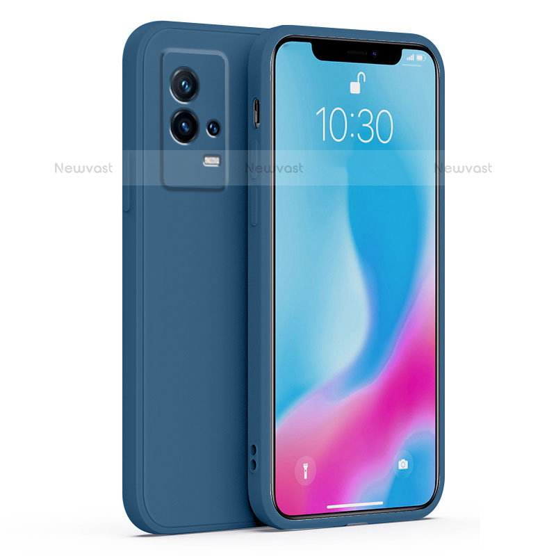 Ultra-thin Silicone Gel Soft Case 360 Degrees Cover S01 for Vivo iQOO 8 Pro 5G Navy Blue