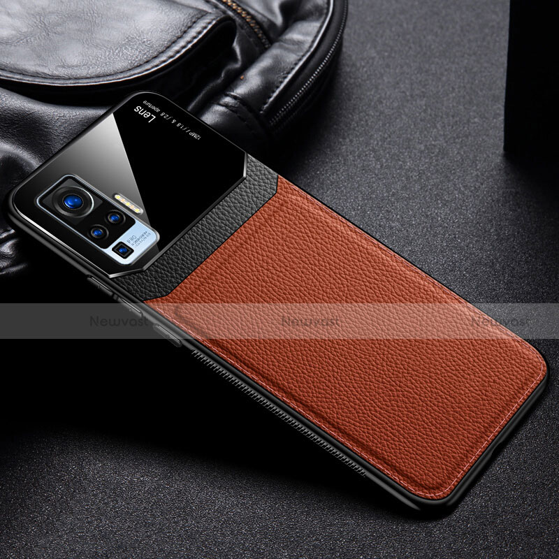 Ultra-thin Silicone Gel Soft Case 360 Degrees Cover S01 for Vivo X50 Pro 5G Brown