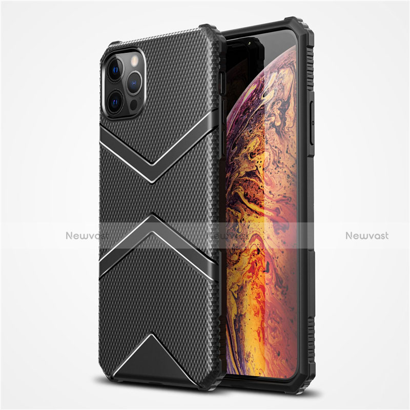 Ultra-thin Silicone Gel Soft Case 360 Degrees Cover S02 for Apple iPhone 12 Pro Max Black