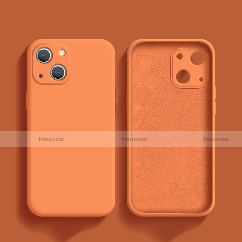 Ultra-thin Silicone Gel Soft Case 360 Degrees Cover S02 for Apple iPhone 13 Mini Orange