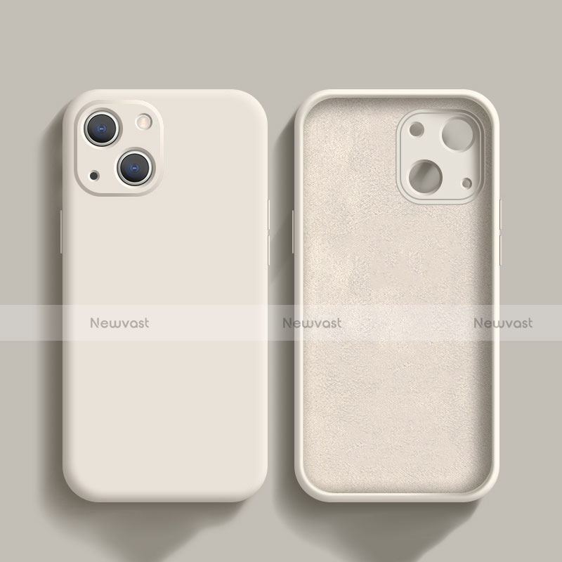 Ultra-thin Silicone Gel Soft Case 360 Degrees Cover S02 for Apple iPhone 13 White