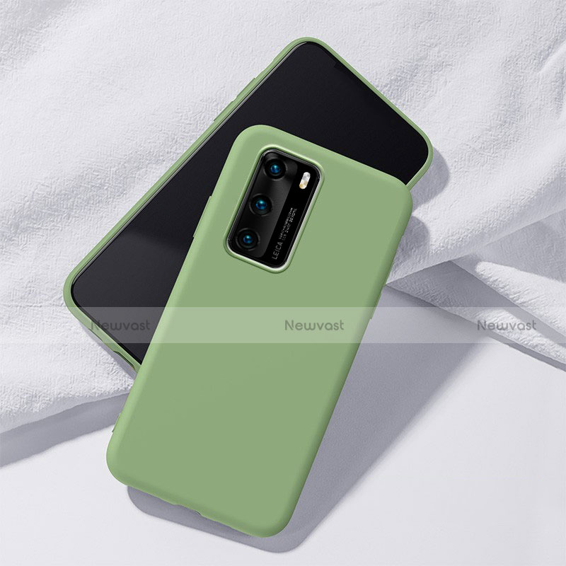Ultra-thin Silicone Gel Soft Case 360 Degrees Cover S02 for Huawei P40 Green