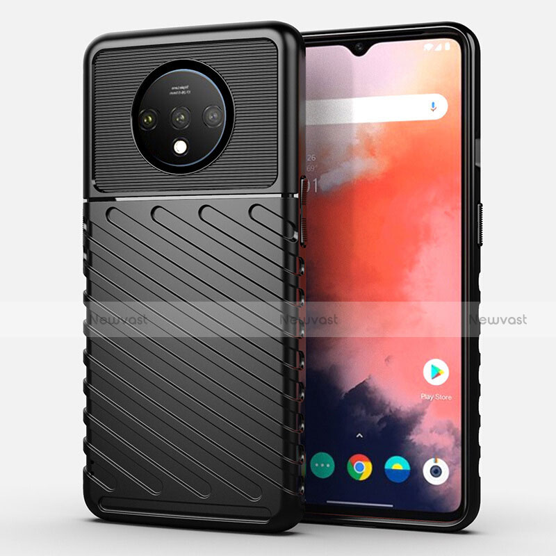 Ultra-thin Silicone Gel Soft Case 360 Degrees Cover S02 for OnePlus 7T Black