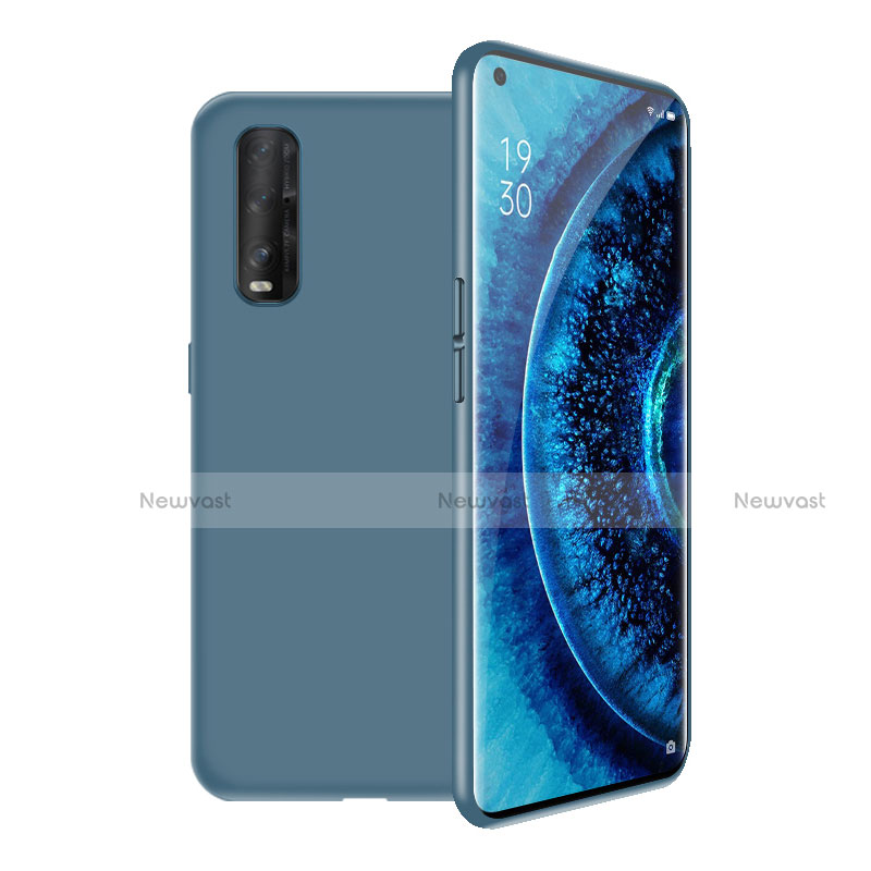 Ultra-thin Silicone Gel Soft Case 360 Degrees Cover S02 for Oppo Find X2 Blue