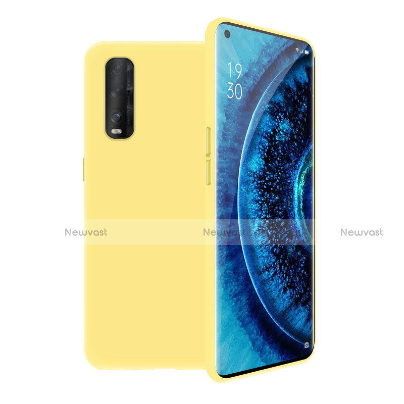 Ultra-thin Silicone Gel Soft Case 360 Degrees Cover S02 for Oppo Find X2 Yellow