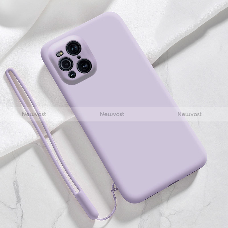 Ultra-thin Silicone Gel Soft Case 360 Degrees Cover S02 for Oppo Find X3 5G Clove Purple
