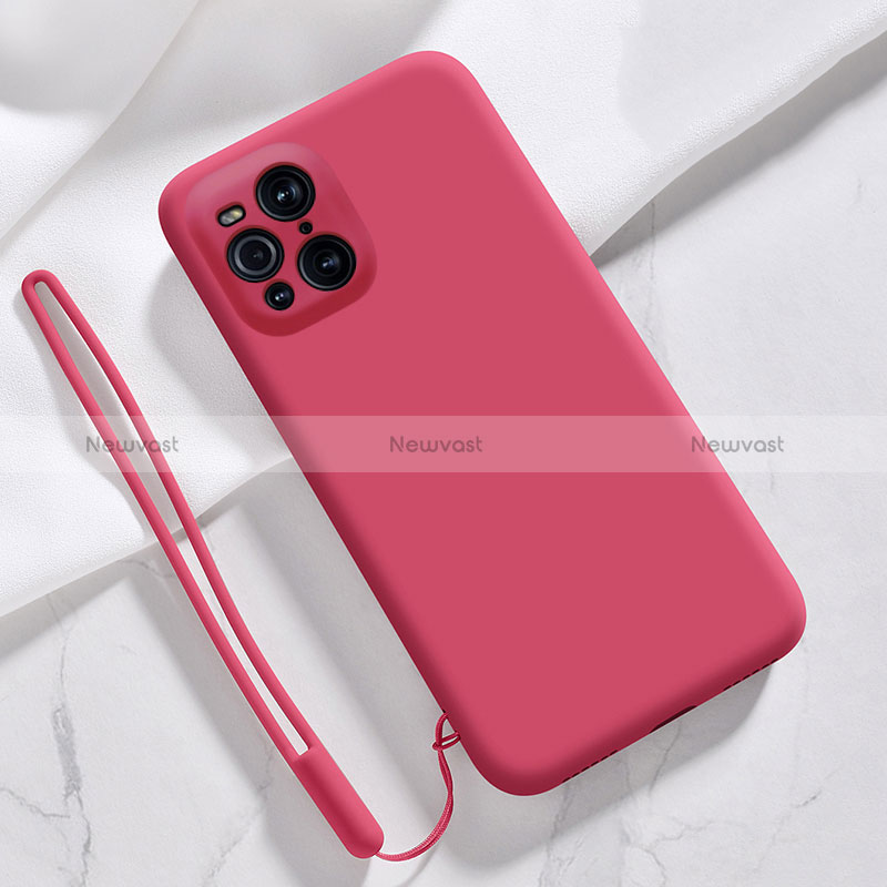 Ultra-thin Silicone Gel Soft Case 360 Degrees Cover S02 for Oppo Find X3 5G Red