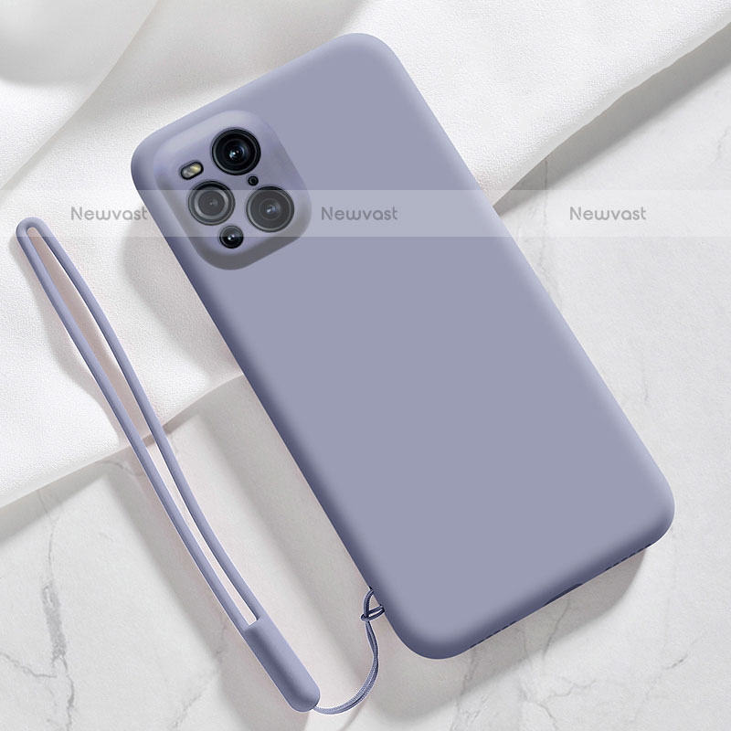 Ultra-thin Silicone Gel Soft Case 360 Degrees Cover S02 for Oppo Find X3 Pro 5G Lavender Gray