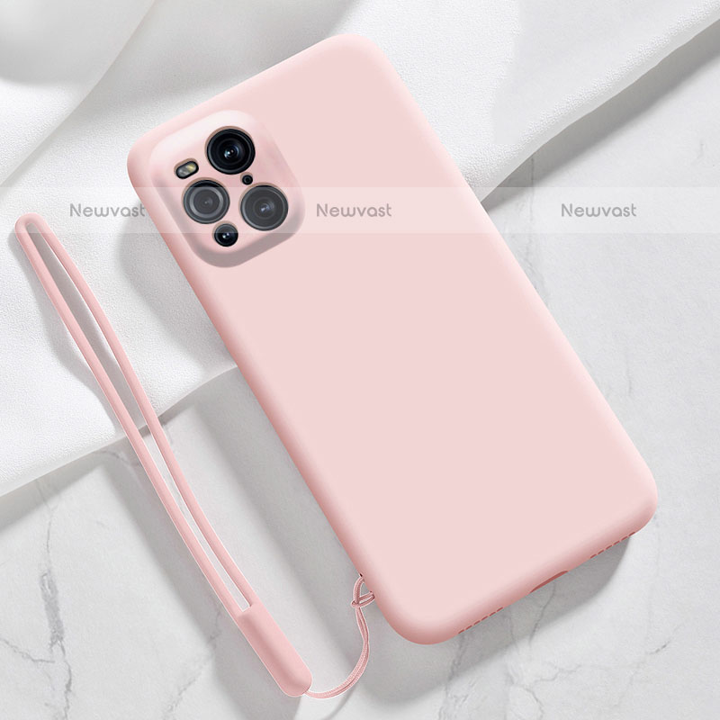 Ultra-thin Silicone Gel Soft Case 360 Degrees Cover S02 for Oppo Find X3 Pro 5G Pink