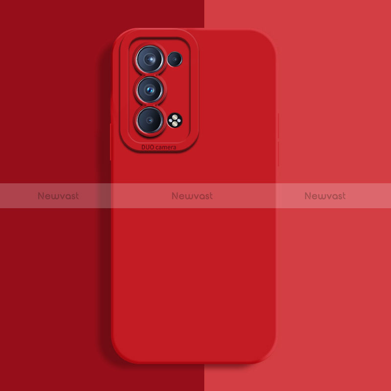 Ultra-thin Silicone Gel Soft Case 360 Degrees Cover S02 for Oppo Reno6 Pro 5G Red