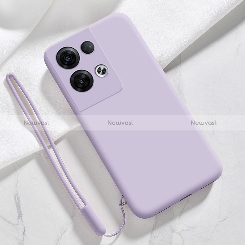 Ultra-thin Silicone Gel Soft Case 360 Degrees Cover S02 for Oppo Reno8 5G Clove Purple