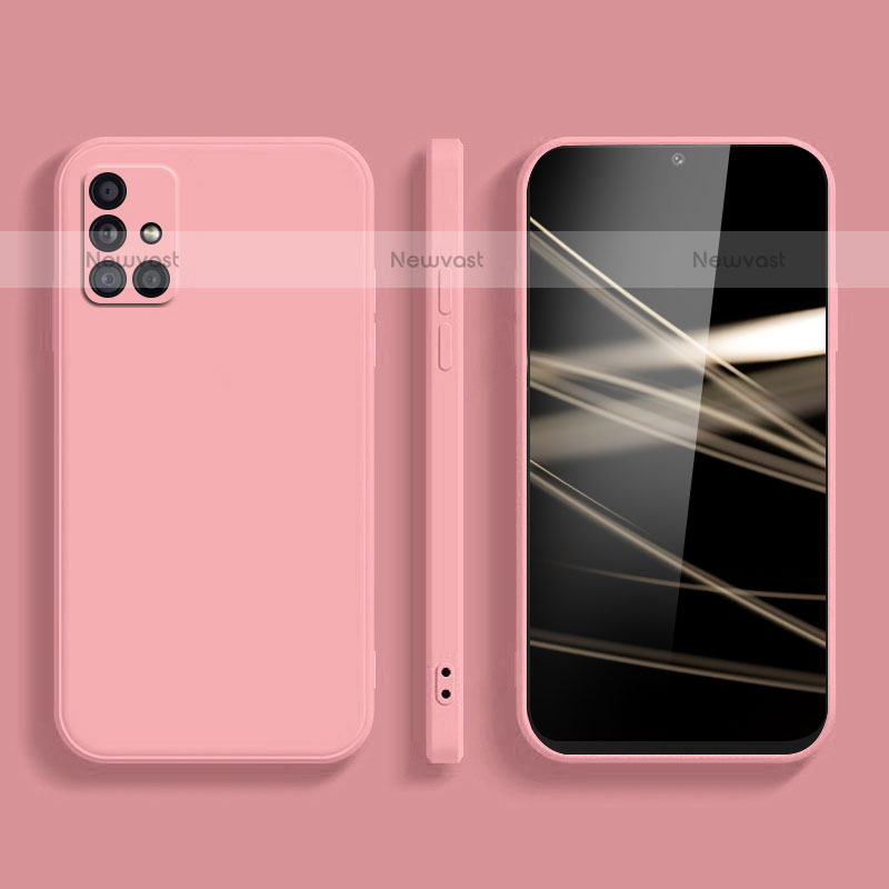 Ultra-thin Silicone Gel Soft Case 360 Degrees Cover S02 for Samsung Galaxy A51 4G Pink