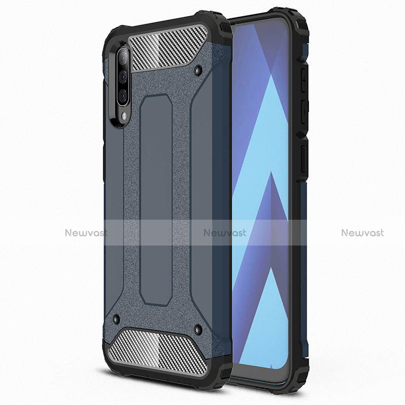 Ultra-thin Silicone Gel Soft Case 360 Degrees Cover S02 for Samsung Galaxy A70 Blue