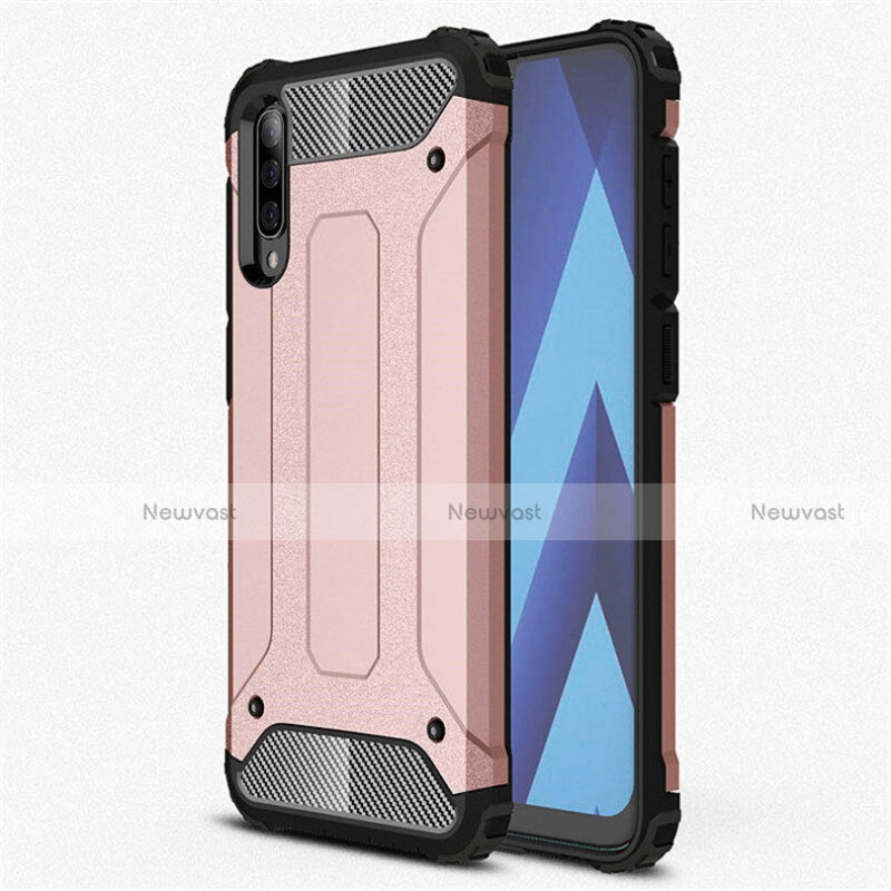 Ultra-thin Silicone Gel Soft Case 360 Degrees Cover S02 for Samsung Galaxy A70 Rose Gold