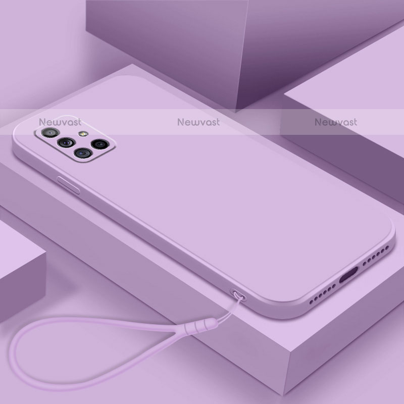 Ultra-thin Silicone Gel Soft Case 360 Degrees Cover S02 for Samsung Galaxy A71 4G A715 Purple