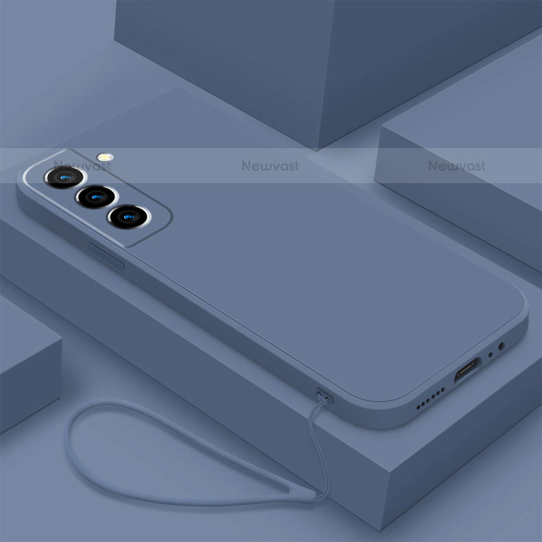 Ultra-thin Silicone Gel Soft Case 360 Degrees Cover S02 for Samsung Galaxy S21 5G Lavender Gray