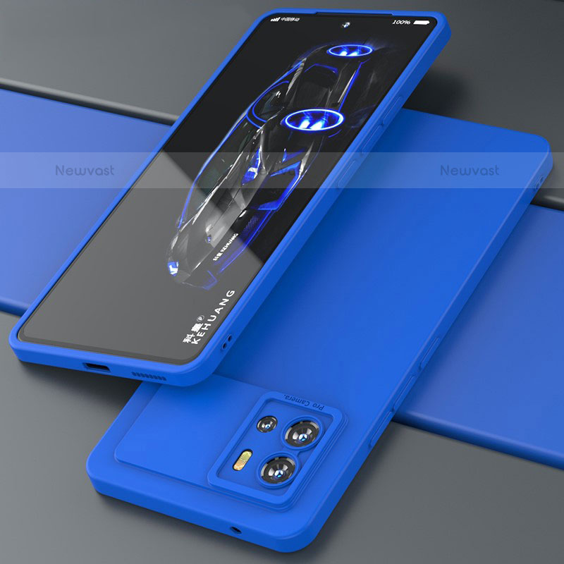 Ultra-thin Silicone Gel Soft Case 360 Degrees Cover S02 for Vivo iQOO 9 5G Blue