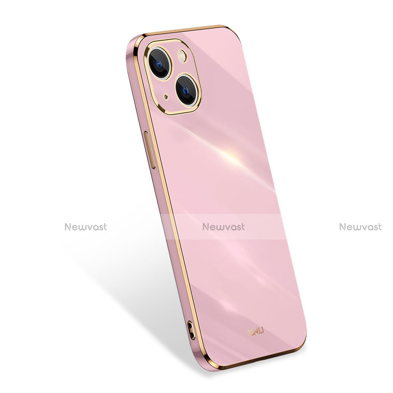 Ultra-thin Silicone Gel Soft Case 360 Degrees Cover S03 for Apple iPhone 14 Plus Rose Gold