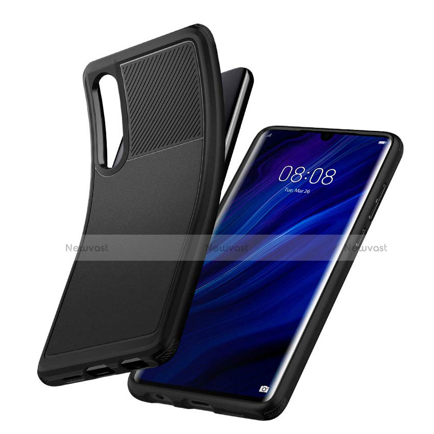 Ultra-thin Silicone Gel Soft Case 360 Degrees Cover S03 for Huawei P30 Black