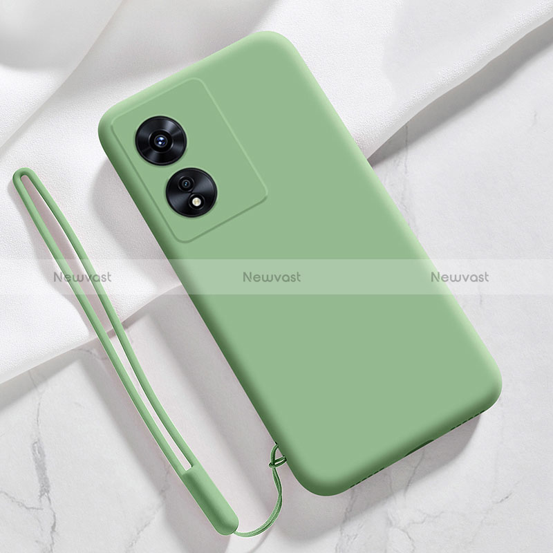 Ultra-thin Silicone Gel Soft Case 360 Degrees Cover S03 for Oppo A58x 5G Green