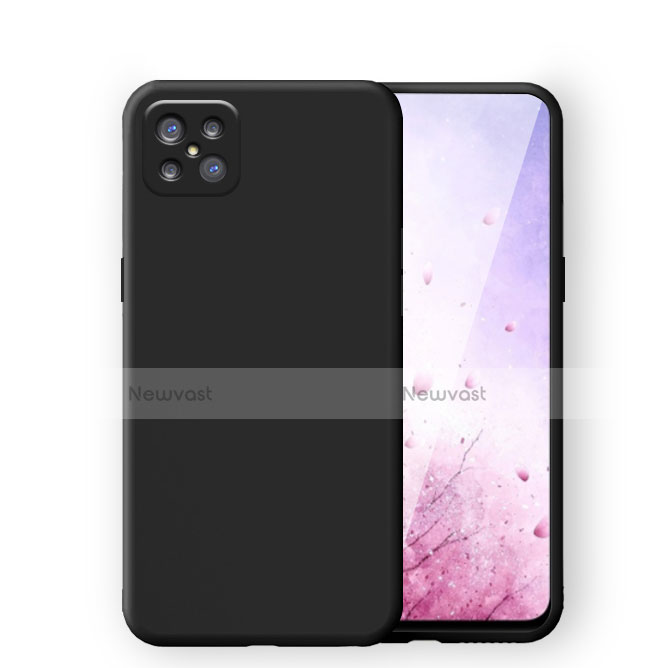 Ultra-thin Silicone Gel Soft Case 360 Degrees Cover S03 for Oppo A92s 5G Black
