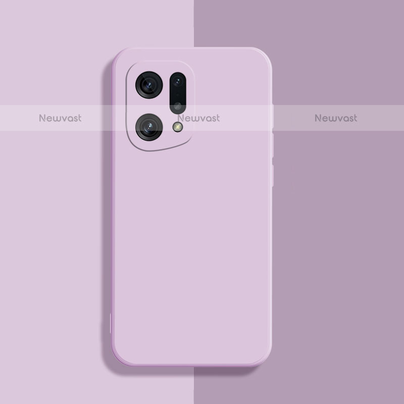 Ultra-thin Silicone Gel Soft Case 360 Degrees Cover S03 for Oppo Find X5 Pro 5G Clove Purple
