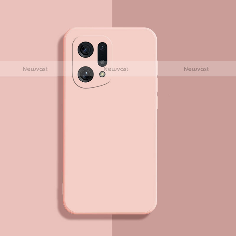 Ultra-thin Silicone Gel Soft Case 360 Degrees Cover S03 for Oppo Find X5 Pro 5G Pink