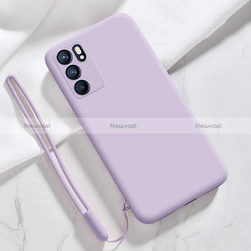 Ultra-thin Silicone Gel Soft Case 360 Degrees Cover S03 for Oppo Reno6 5G Clove Purple