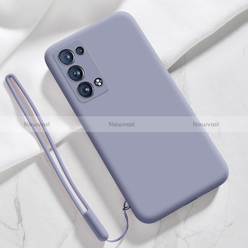 Ultra-thin Silicone Gel Soft Case 360 Degrees Cover S03 for Oppo Reno6 Pro 5G Lavender Gray