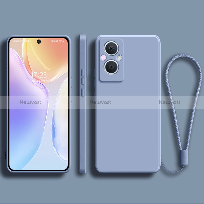 Ultra-thin Silicone Gel Soft Case 360 Degrees Cover S03 for Oppo Reno7 Lite 5G Lavender Gray