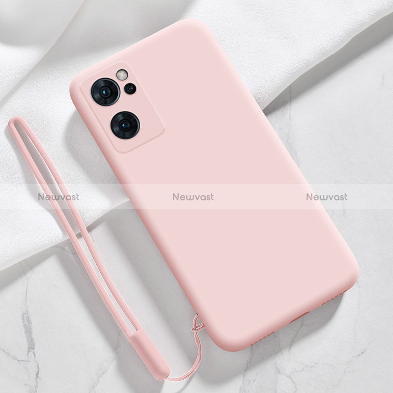 Ultra-thin Silicone Gel Soft Case 360 Degrees Cover S03 for Oppo Reno7 SE 5G Pink