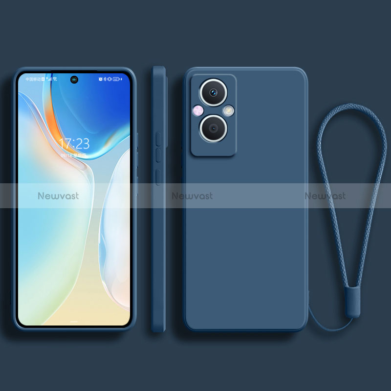 Ultra-thin Silicone Gel Soft Case 360 Degrees Cover S03 for Oppo Reno7 Z 5G Blue