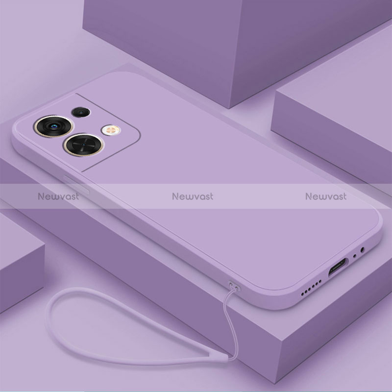 Ultra-thin Silicone Gel Soft Case 360 Degrees Cover S03 for Oppo Reno8 5G Clove Purple