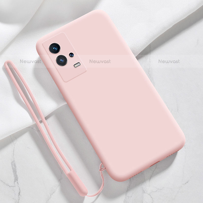 Ultra-thin Silicone Gel Soft Case 360 Degrees Cover S03 for Vivo iQOO 8 5G Pink